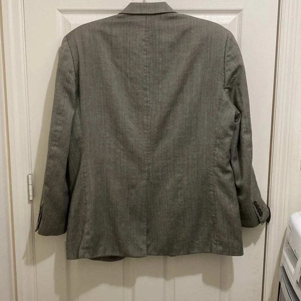 Lauren by Ralph Lauren Men Herringbone Silk & Wool 46R Blazer - Picture 2 of 14